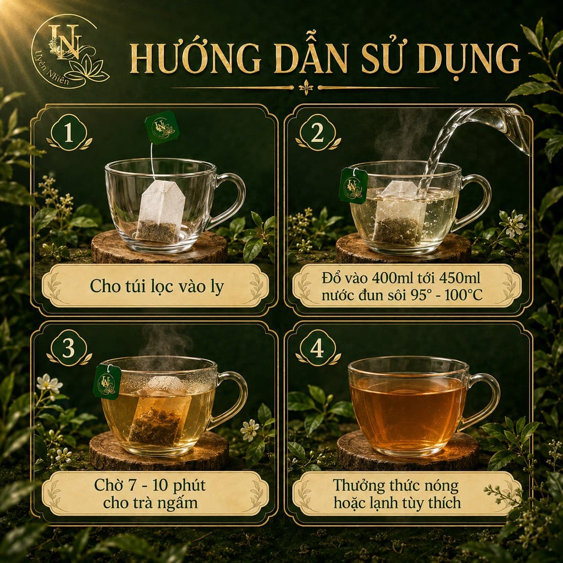 Hướng dẫn sử dụng trà thảo mộc Uyên Nhiên Herbal